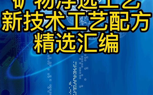 矿物浮选分选工艺新技术工艺配方精选汇编