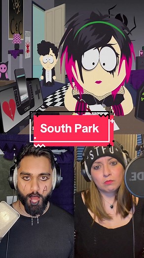 South Park Dub with @VanessaGarcia.VO🔥🎙❤️ #southpark #ericcartman #emo #goth #voiceacting
