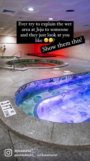 Ever try to explain the wet area at Jeju to someone and they just look at you like 😐🤔? Just show them this! This is the MEN’s side. Nudity is required in these rooms and upon entry, everyone shower. We supply soaps, lotions, toothbrushes, and toothpaste! Once you’ve showered you may soak in any of the tubs, sign up for a body shampoo, enter the nude sauna, bathe under the infrared light, or whatever else you like! #sauna #atlantasauna #atlantaspa #traditionalkoreansauna #thingstodoinatlanta #J