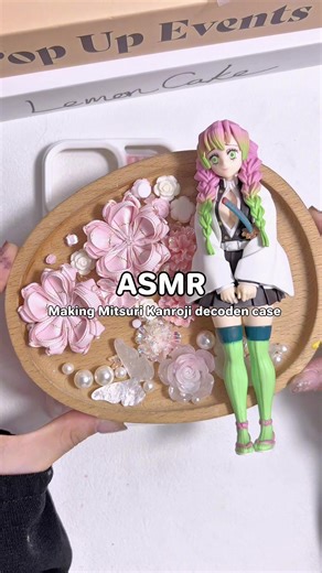 ASMR making Mitsuri Kanroji decoden phone case #diy #handmade #fyp #foryou #decodencase