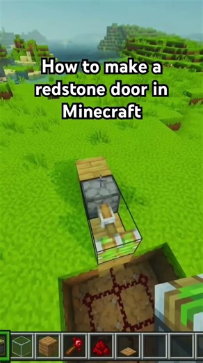 How to make a redstone door in Minecraft #minecraft