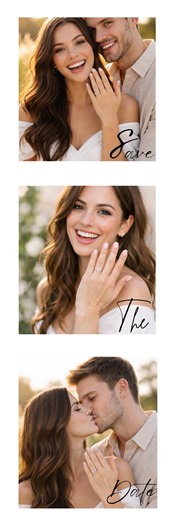 Elegant Bookmark Save the Date | Editable Wedding Template | Canva Template - Etsy