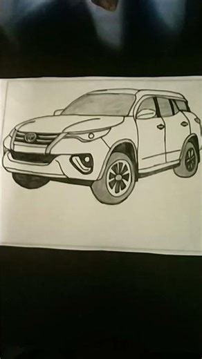 I draw a toyota fortuner #shorts #sketch#toyota#fortuner#cheques