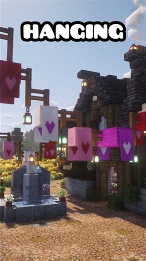 Build some Valentines Decorations in your Minecraft World!!! #minecraft #shorts #fyp