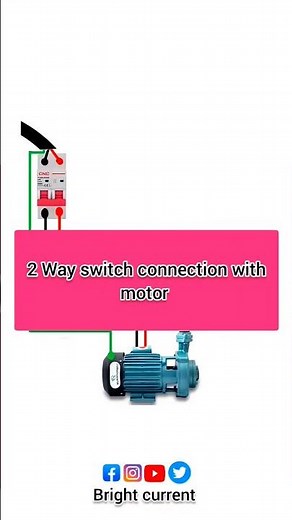 single phase motor connection with 2 way switch | single phase motor connection #electrical | shorts