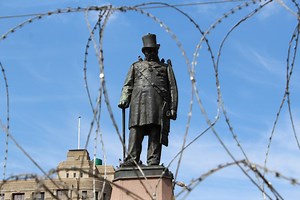Heavy police presence at EFF statue protest