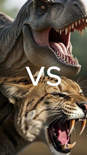 Ancient Predator Smilodon vs Dinosaurs #Smilodon #Dinosaurs #AncientPredator #WildlifeBattle #shorts