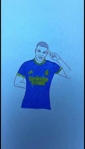 Coloring Mbappe⚽️ #coloring #art #mbappe