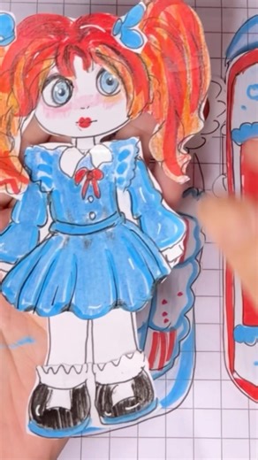 Poppy paper doll dress up time #handmade #poppyplaytime #papercraft #shorts #short #viralshorts