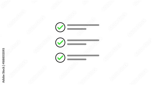 Checklist with two green checkmarks and one empty circle on a white background to-do list task
