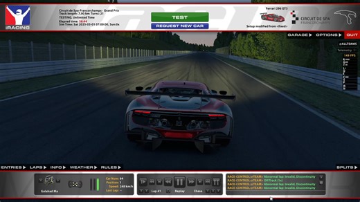 iRacing 新轮胎物理测试 Spa (2:15.488) Fixed