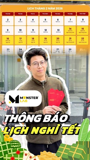 Thông báo lịch nghỉ tết 2026!!#MlabVietnam #Scooterdien #scooter #escooter #xedien #congnghe #review | Monster Lab
