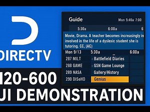 DirecTV H20-600 UI demonstration and going through guide and making dumb comments.