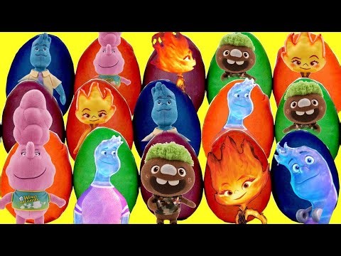 10 Huevos Sorpresa de Play Doh de Wade & Ember de la Película Elementos Aprende los Colores