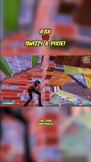Rax 1V2 Versus Swizzy and PIXIE! 😱😳 #fortnite #shorts