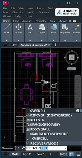 Overkill command in AutoCAD | CAD Training Institute | AutoCAD Courses in Delhi
