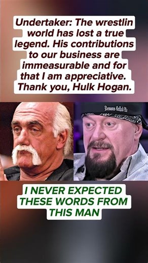 The Undertaker's Farewell to Hulk Hogan: “The Wrestling World Has Lost A True Legend”