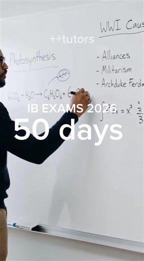 50 days. Your teacher teaches content — and that matters. But the mark scheme rewards technique: structure, command terms, specific phrasing. The students who score 7s know both. That's what tutors focuses on. 🔗 Link in bio for expert IB tutoring. #IBExams #IBExams2026 #IBMay2026 #CountdownToMay #IBStudy