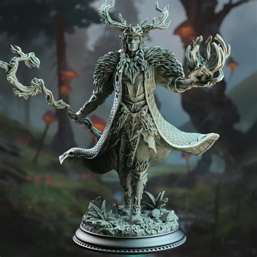 Wood Elf Druid, Fey Court Elder Wizard, DM Stash D&D Set, Resin Print - Etsy