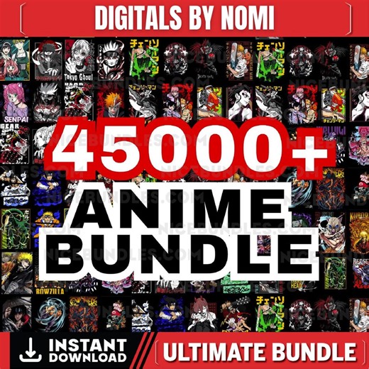 45,000以上のアニメコレクションバンドルPNGパック、クリアな背景付き、オンデマンド印刷に最適、Tシャツ、パーカー、アニメPNG、アニメSVG、メガパック - Etsy 日本