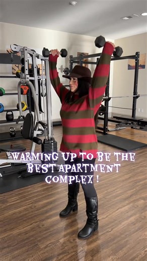 🔥Just warming up… because being the best apartment complex is what we do! 😎 💪🏡 #happyhalloween #oakview #booattheview #gym | Oak View Apartments