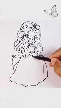easy drawing how to draw snow white princess #drawingtutorial #coloring #cartoon #draw #art