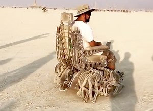 A Kinetic Walking Chair Crawls Around Burning Man