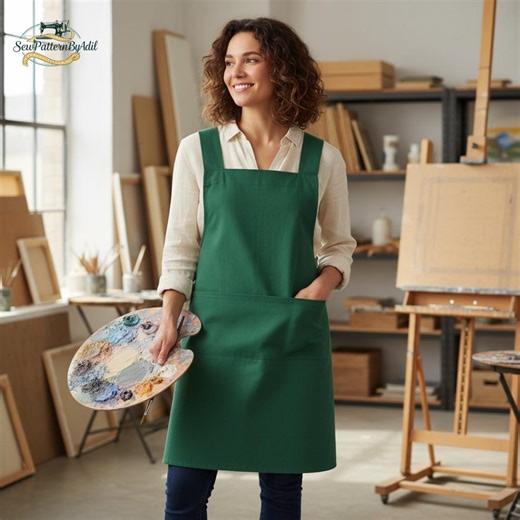 Cross Back Apron Sewing Pattern PDF | Japanese Style Apron | Digital Download | A4, A0 & US Letter - Etsy Australia