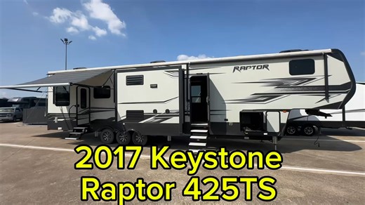 Used 2017 Keystone RV Raptor 424TS This Toy Hauler Fifth Wheel has got you covered for adventure seeking! Call Now! 346-322-1348 Payments as low as $11.60/day! View online https://www.hwhrv.com/product/used-2017-keystone-rv-raptor-424ts-2898334-26 Sale Price $54,995 Stock# 35690 #holidayworldrv #keystonerv #usedtoyhauler #usedrvs #fifthwheel | Holiday World RV