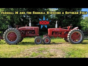 Farmall M and the Farmall H Discing a Soybean Field