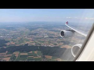 "On-Board" Swiss Airbus A340 Take-Off at Zurich Airport