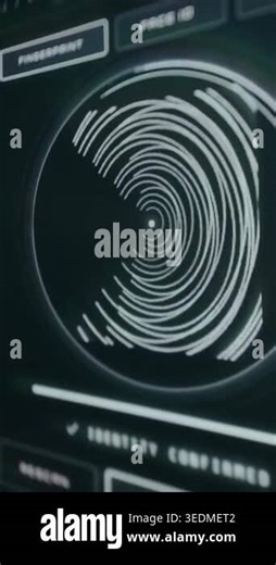 Digital user interface for biometric verification of identity, fingerprint scanner Stock Video Footage - Alamy