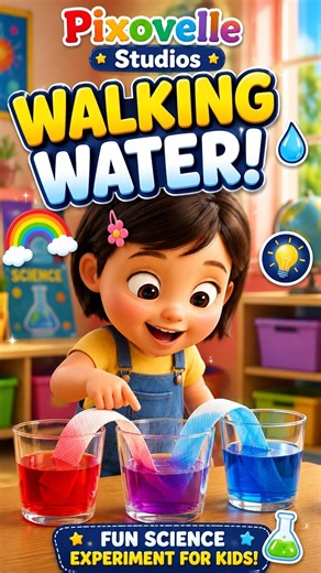 Walking Water Science Experiment for Kids | Easy Science Project #preschoollearning #toddlerlearning