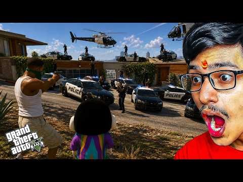 Escaping 100+ COPS in GTA 5! 😱🚁 (Police Raid Part 2)