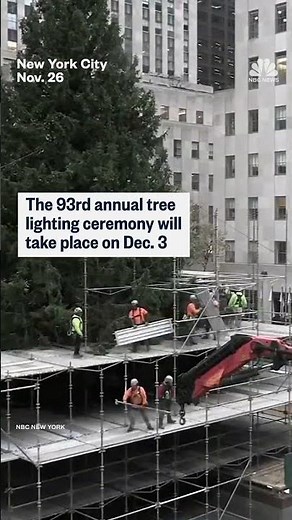 Scaffolding comes down from Rockefeller Christmas tree