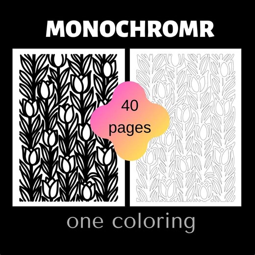 Monochrome Botanical Coloring Pages Bundle | 40 Floral Sheets (PDF Download) - Etsy
