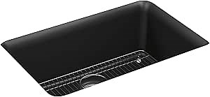 Kohler 28000-CM7 Cairn® 27-1/2" undermount single-bowl kitchen sink, Matte Graphite