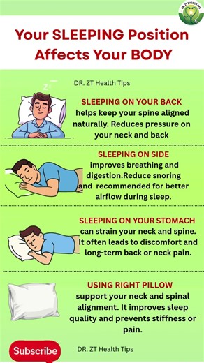 Your Sleeping Position Affects Your Body (Choose the Right One!)| Dr. ZT’s Health Tips #healthtips
