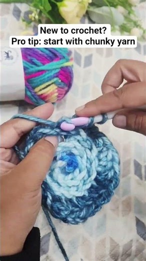 New to crochet? Pro tip: start with chunky yarn. #crochet #diy #handmade #crochettips #beginners