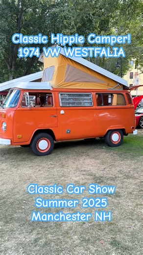 Nice! 1974 VW BUS WESTFALIA! Hippie Camper! @ Manchester NH Classic Car Show, Summer '25