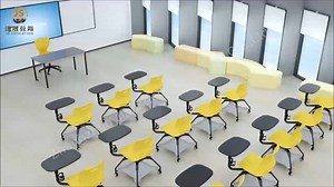 JS original design, simple steel leature chair, with water cup, convenient shelf, plastic writing board, Multiple combinations, can be used for training, discussion, etc. www.cn-schoolfurniture.com whatsapp: 86-15860644232 | Fujian Jiansheng Furniture Group Co.,Ltd.