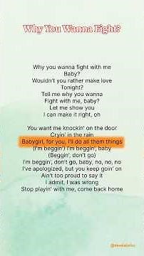 Why You Wanna Fight - Bruno Mars | Lyrics | #lyrics #whyyouwannafight #brunomars