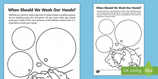 When Should We Wash Our Hands? Handwashing Worksheet
