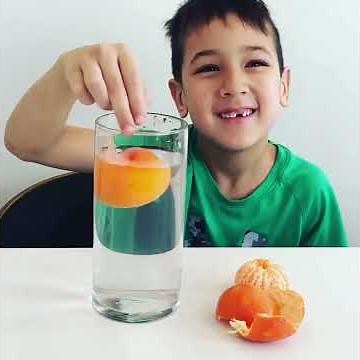 Floating orange experiment - easy kids experiment