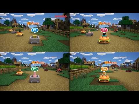 Sonic Racing: CrossWorlds x Spongebob & Minecraft 4-Player Split Screen Local Co-Op PS5