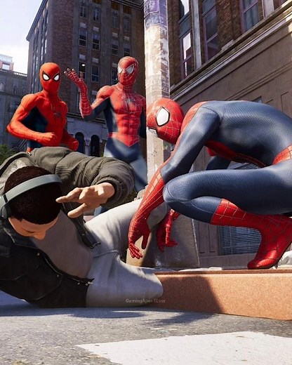 When Three Spider-Men Meet a Scared Guy 💯🔥 PS5 #spiderman