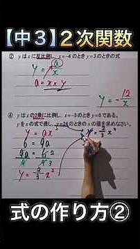 【中3生】2次関数「式②」