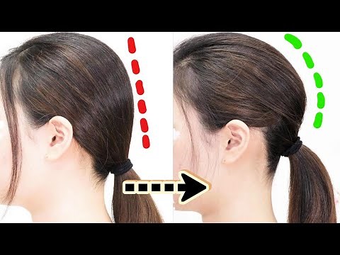 「絶壁を解消」後頭部を丸くするポニーテール。２パターン