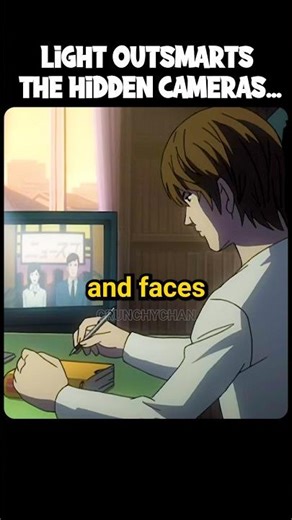 Light Outsmarts the Hidden Cameras 💀🧠 #anime #deathnote #animemoments