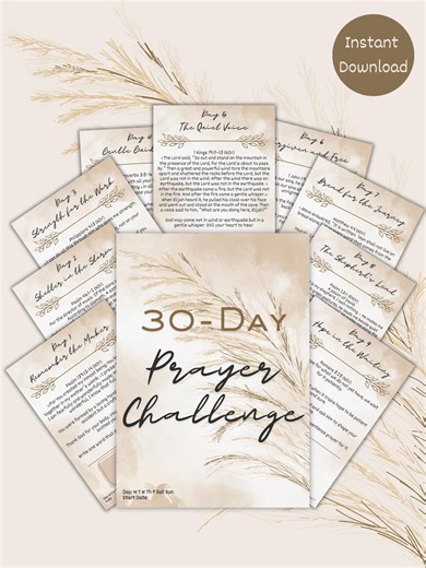 30 Day Prayer Challenge Printable With Daily Scripture, Micro-devotion, Prayer Prompts & Actions Digital Download - Etsy
